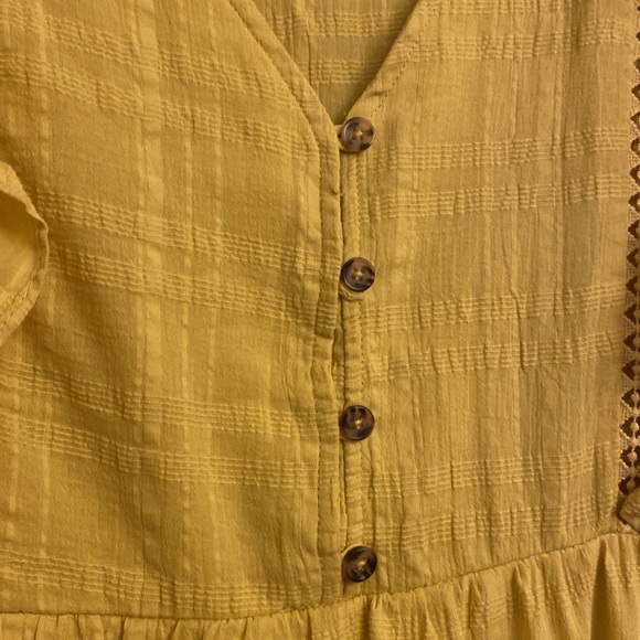 ⭐️Knox Rose Mustard Yellow Flutter Sleeves Mini Dress size XXL - Picture 7 of 12